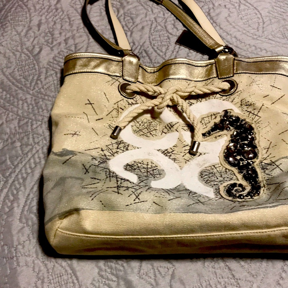 Coach large canvas tote